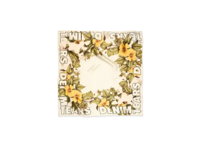 DENIM TEARS Floral Silk Bandana "Cream"