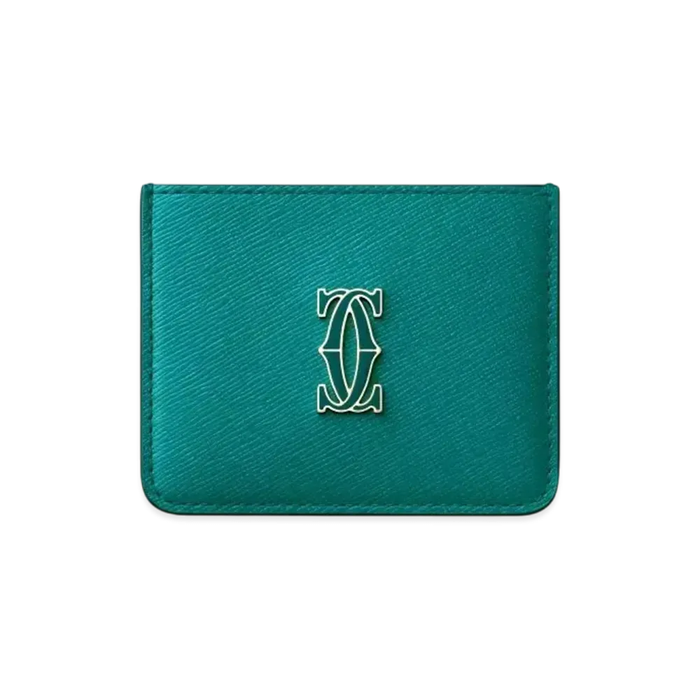 Cartier Simple Card Holder, C de Cartier "Petrol Blue"