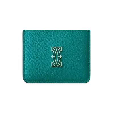 Cartier Simple Card Holder, C de Cartier "Petrol Blue"