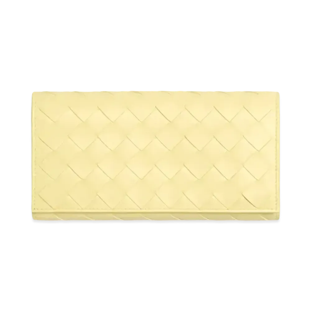 Bottega Veneta Intrecciato Lambskin Flap Long Wallet "Lantern"