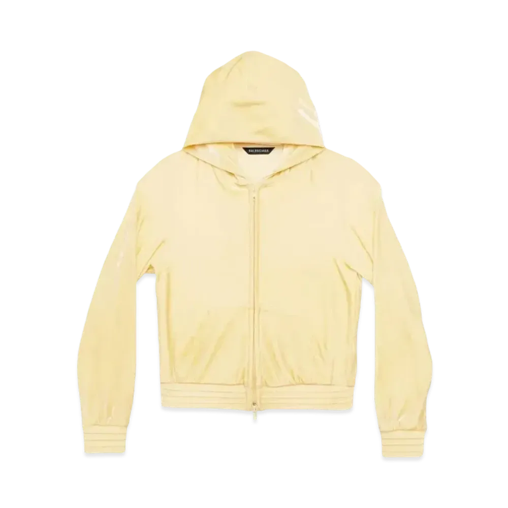BALENCIAGA Women's BB Paris Strass Zip Up Hoodie "Beige"