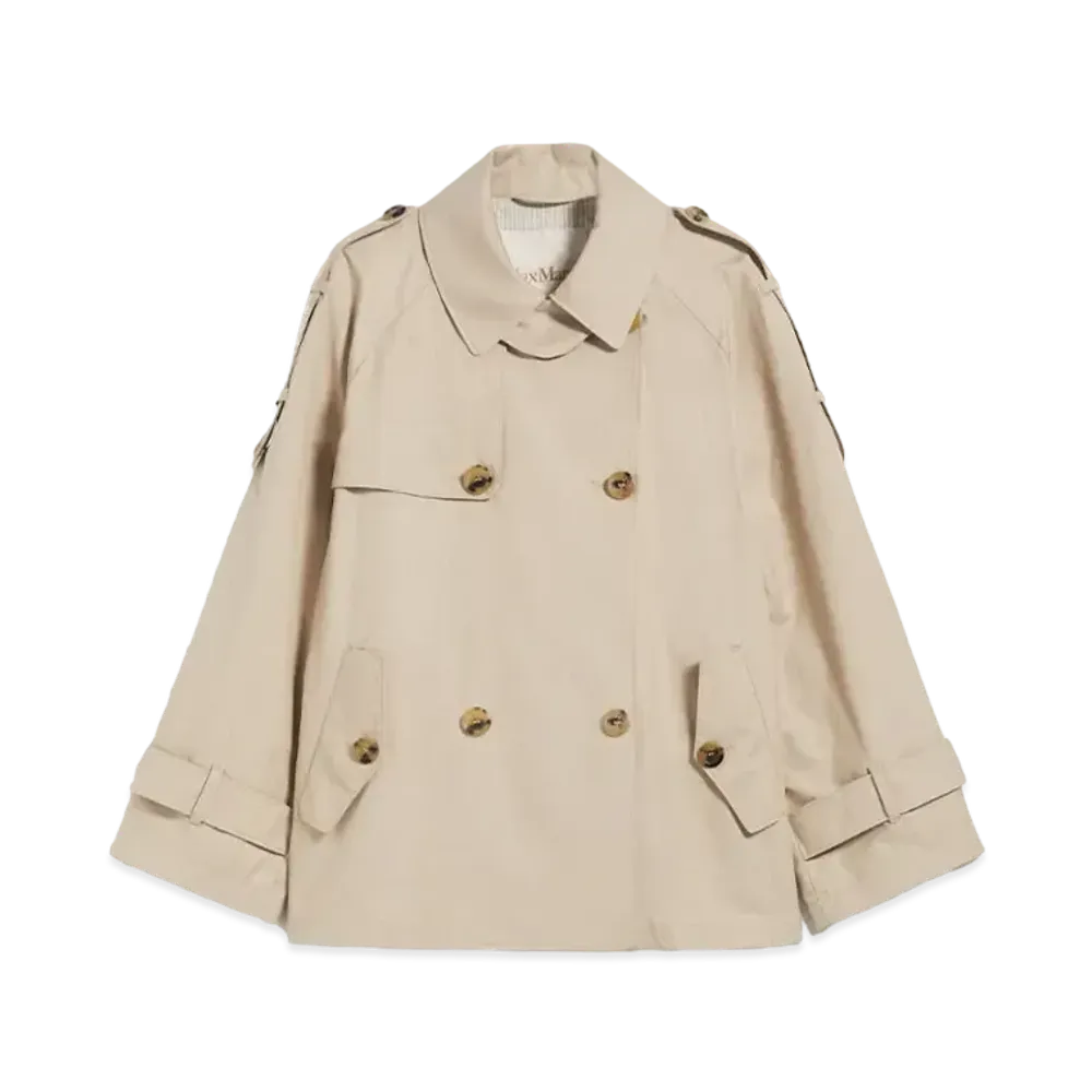 Max Mara Dee Trench Cotton Blend Short Trench Coat "Beige"