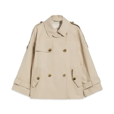 Max Mara Dee Trench Cotton Blend Short Trench Coat "Beige"