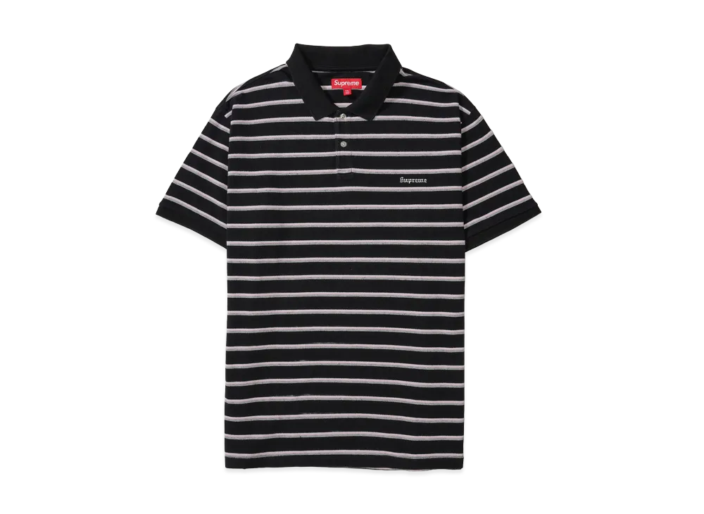 Supreme Washed Stripe Polo "Black"