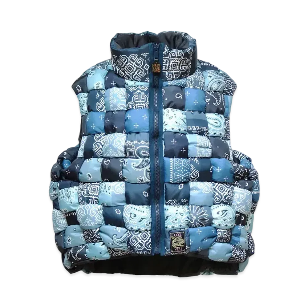 KAPITAL BANDANA TRANSCRIPTION NYLON KEEL WEAVING VEST "Navy"