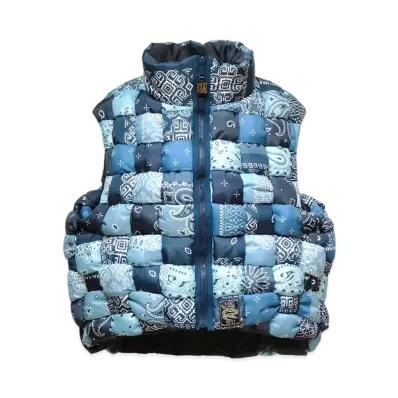 KAPITAL BANDANA TRANSCRIPTION NYLON KEEL WEAVING VEST "Navy"