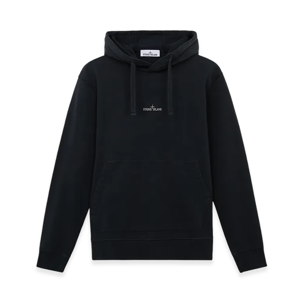 Stone Island 66283 Cotton Fleece Sweatshirt with Institutional Two Print - 24FW "Navy Blue"