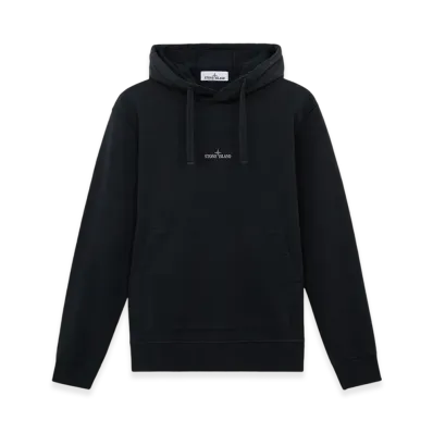 Stone Island 66283 Cotton Fleece Sweatshirt with Institutional Two Print - 24FW "Navy Blue"