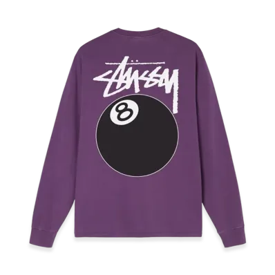 Stussy 8 Ball Pigment Dyed LS Tee "Purple"