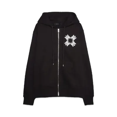 AMIRI MA QUAD ZIP UP HOODIE "BLACK"