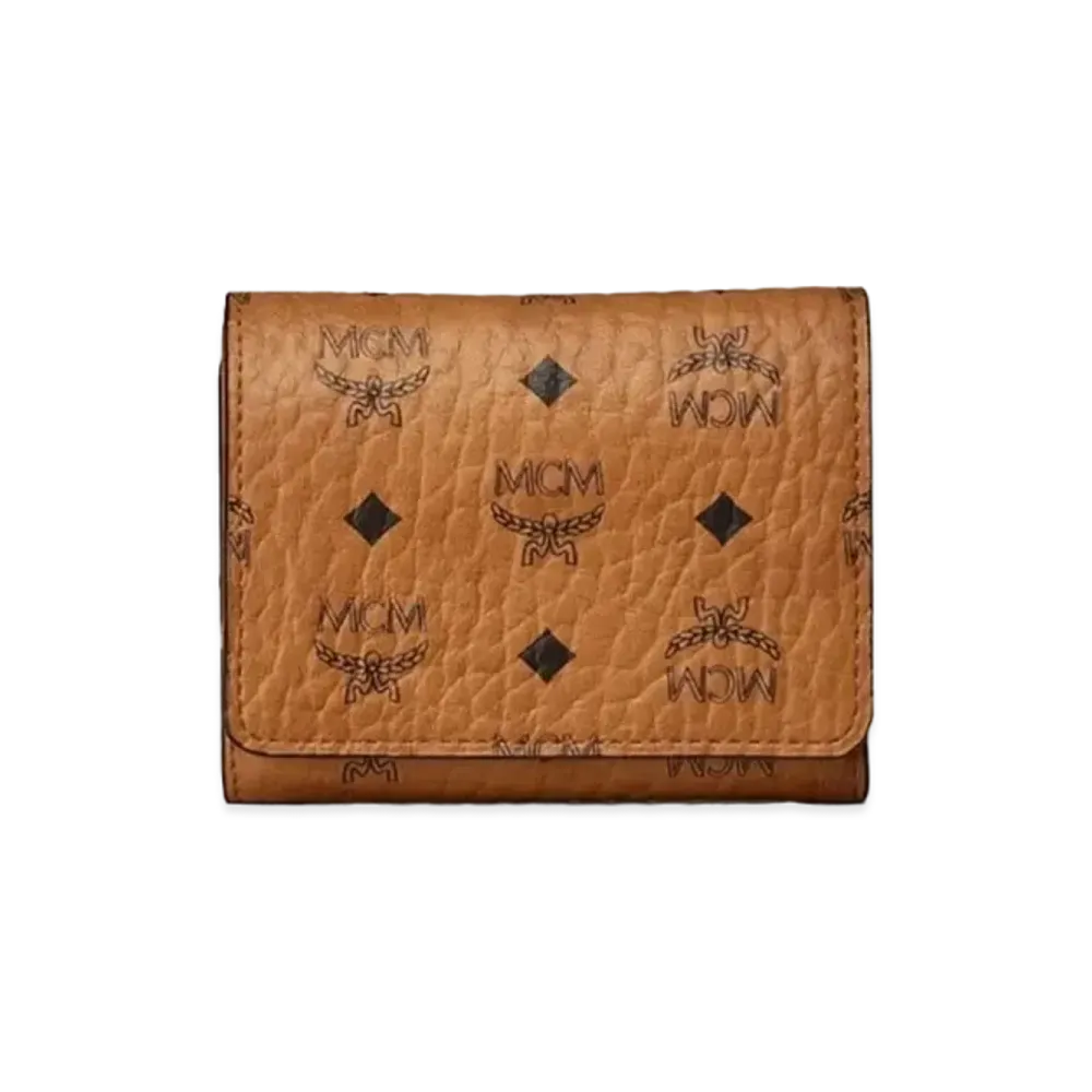 MCM Trifold Wallet in Visetos Original "Cognac"