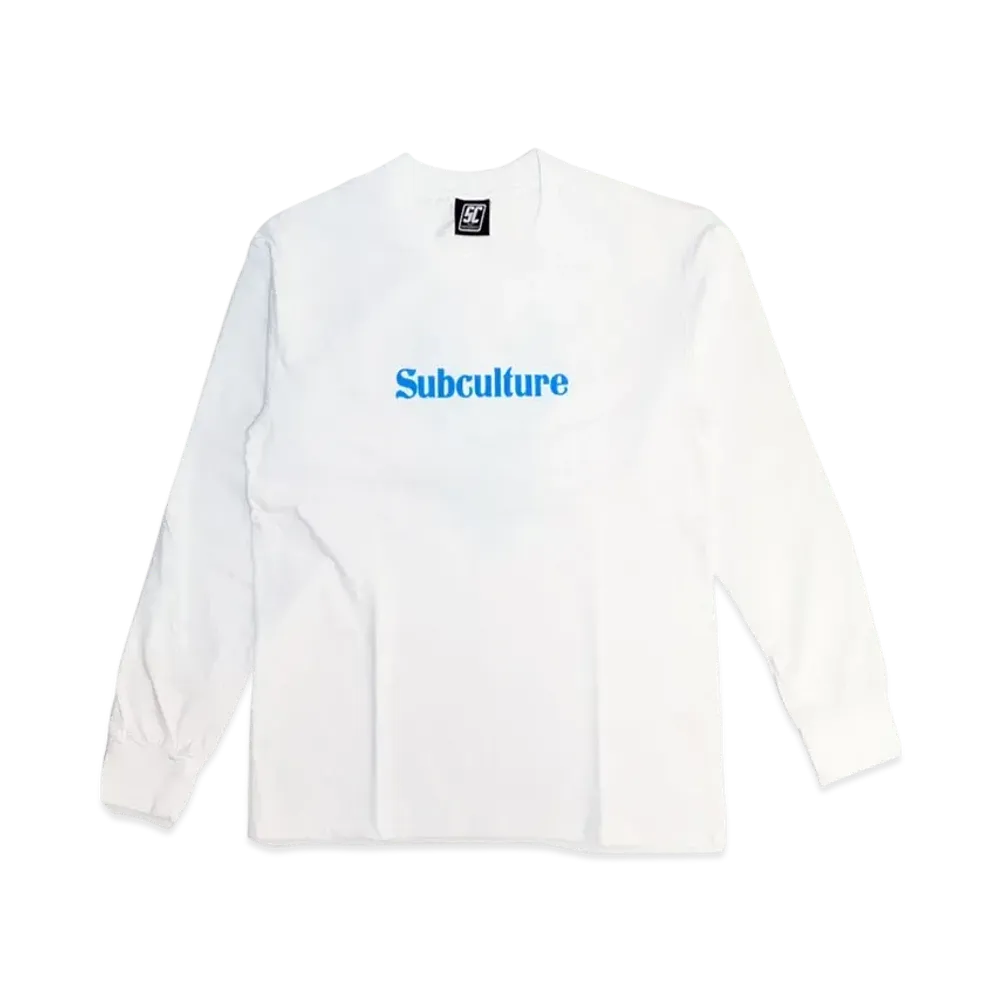 SubCulture Genuine Leather Longsleeve T-Shirt "White/Turquoise"
