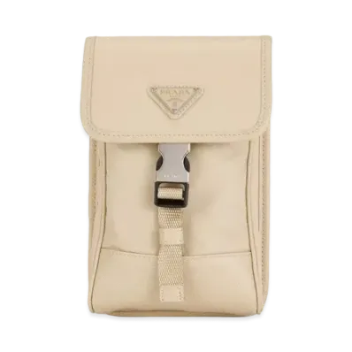 PRADA Re Nylon and Saffiano Leather Smartphone Case "Desert Beige"