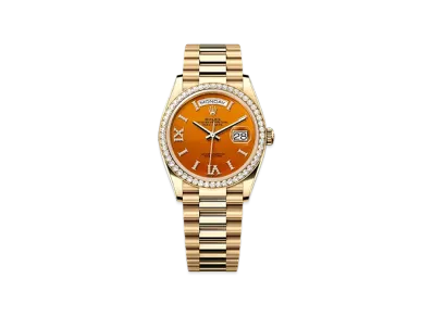 ROLEX Day-Date 36mm Yellow Gold Diamond 128348RBR "Carnelian"