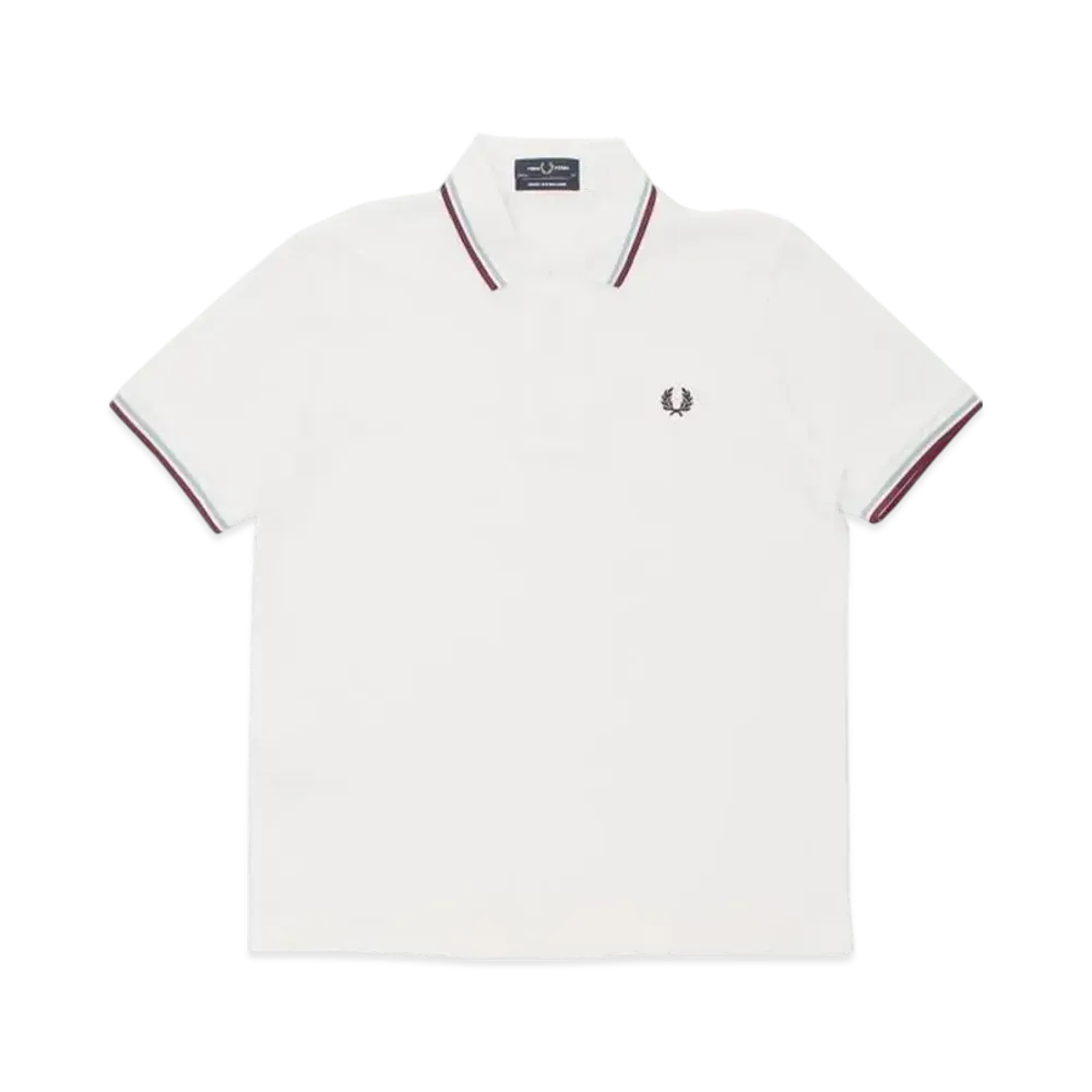 FRED PERRY The Shirt White "Ice Maroon"