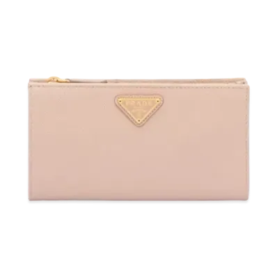 PRADA Large Saffiano Leather Wallet "Pink Beige"