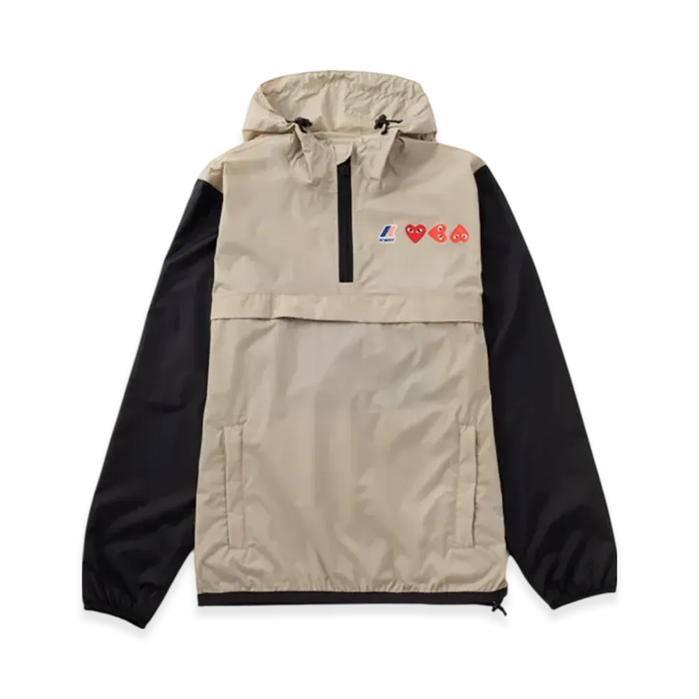PLAY COMME des GARCONS K-Way Half Zip "Black/Beige"