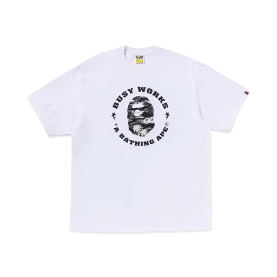A BATHING APE Palm Tree Camo Busy Works Sta Relaxed Fit Tee "White"
