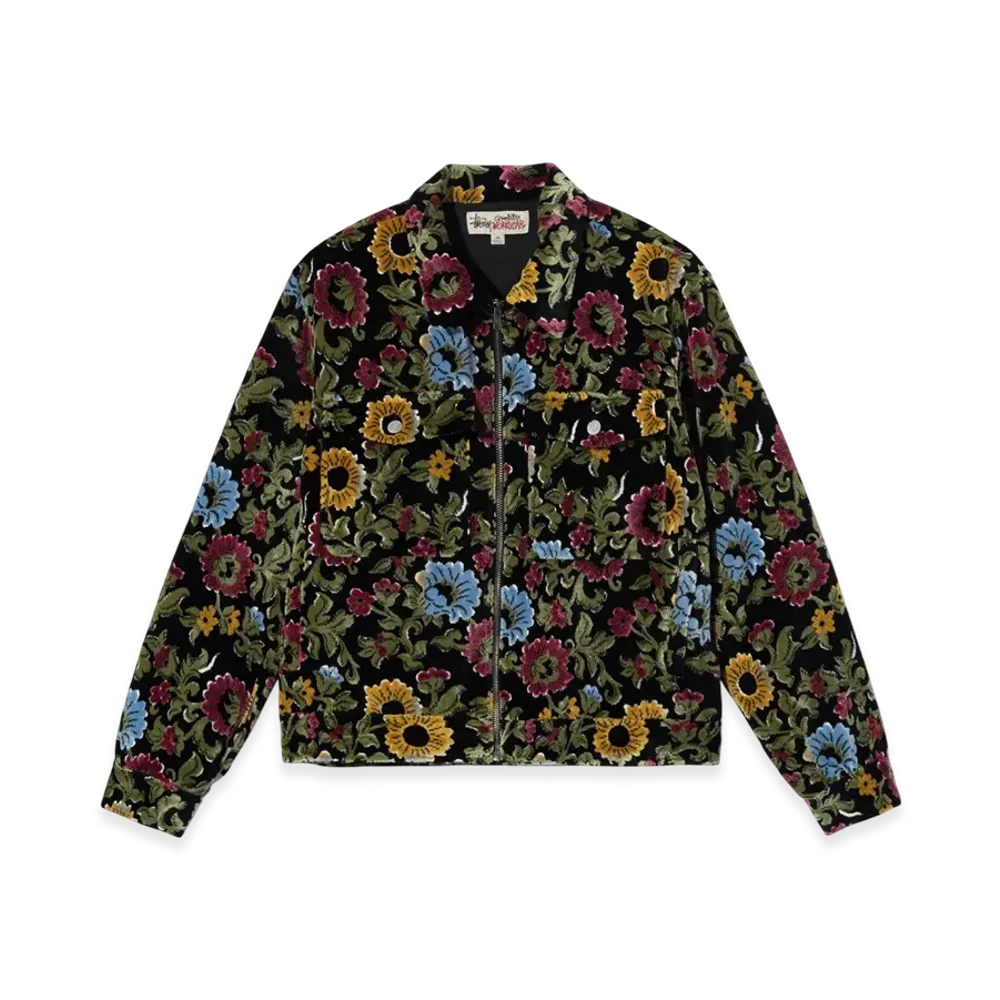Stussy Floral Jacquard Garage Jacket "Black"