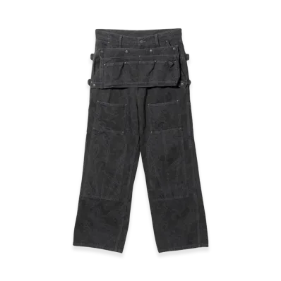 NEEDLES Apron Pants 10 Oz Denim Paisley JQ "Black"