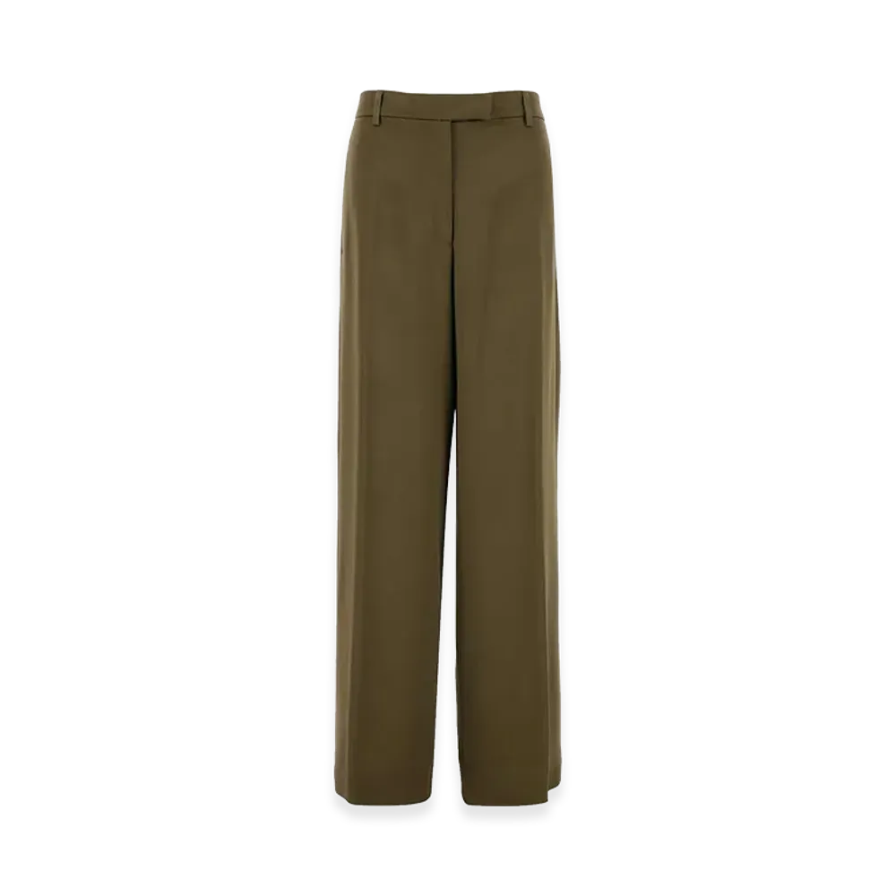 DRIES VAN NOTEN Women's Crepe Penn Palazzo Pant "Green"