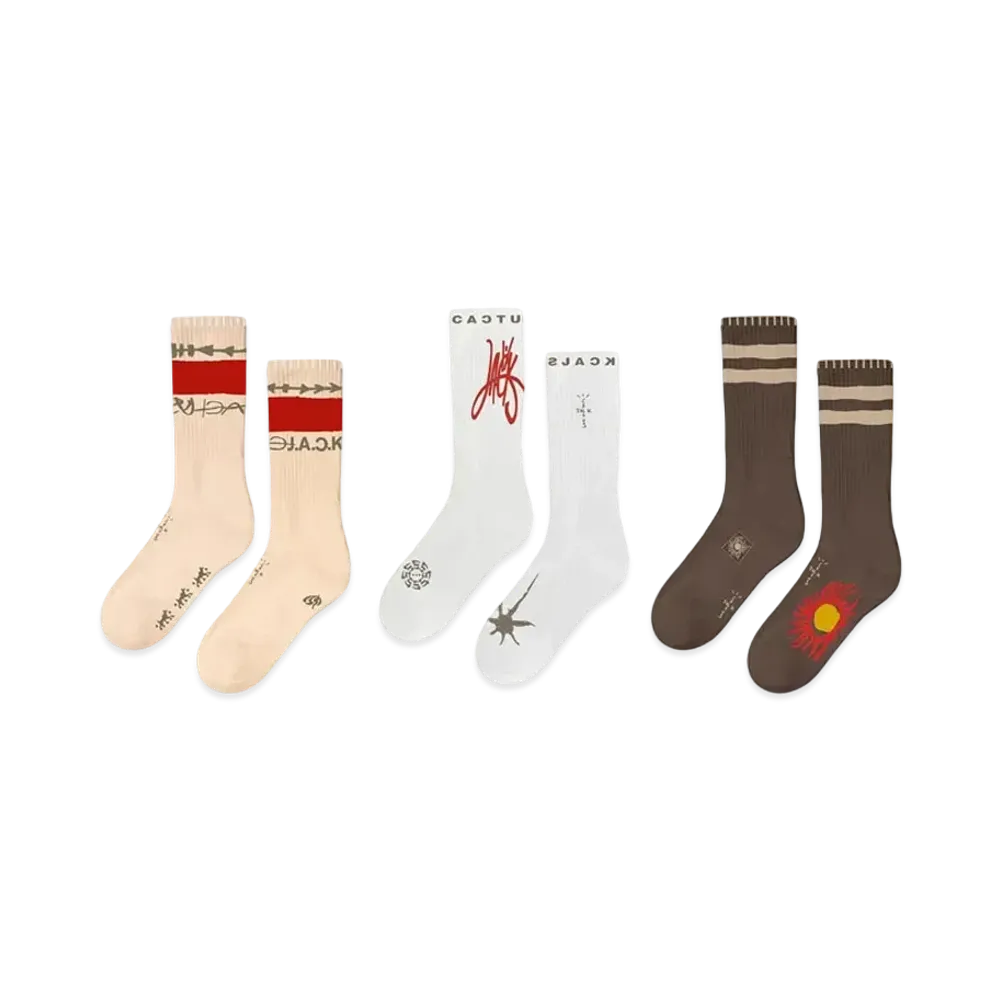 Travis Scott Cactus Jack REVERSE JACK SOCKS TRIO "Multi"