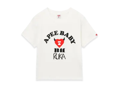 A BATHING APE x BABY MONSTER Women's APEE Baby Print Tee #2 "White"