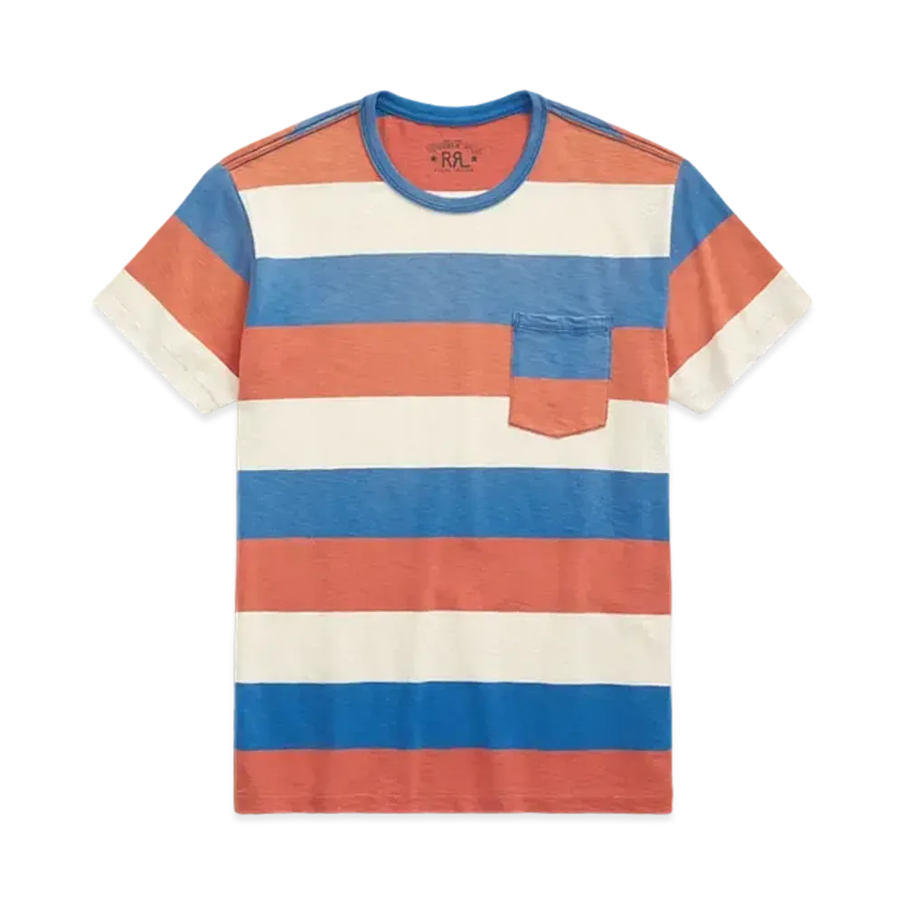 RRL Ralph Lauren Striped Jersey Pocket Tee "Red"