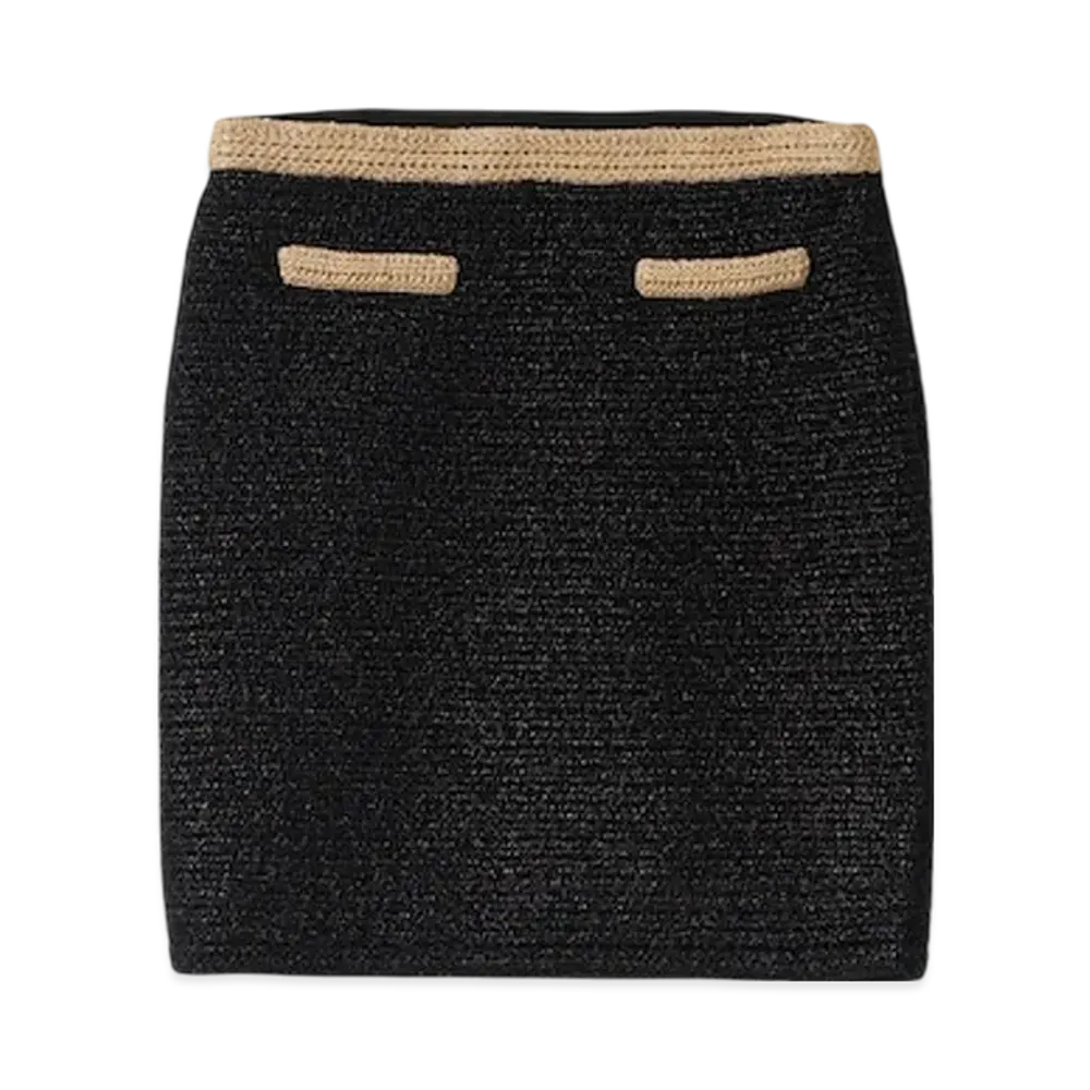 MIU MIU Women's Lame Skirt "Black"