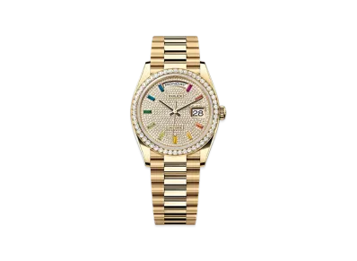 ROLEX Day-Date 36mm Yellow Gold Diamond 128348RBR "Pave diamonds"