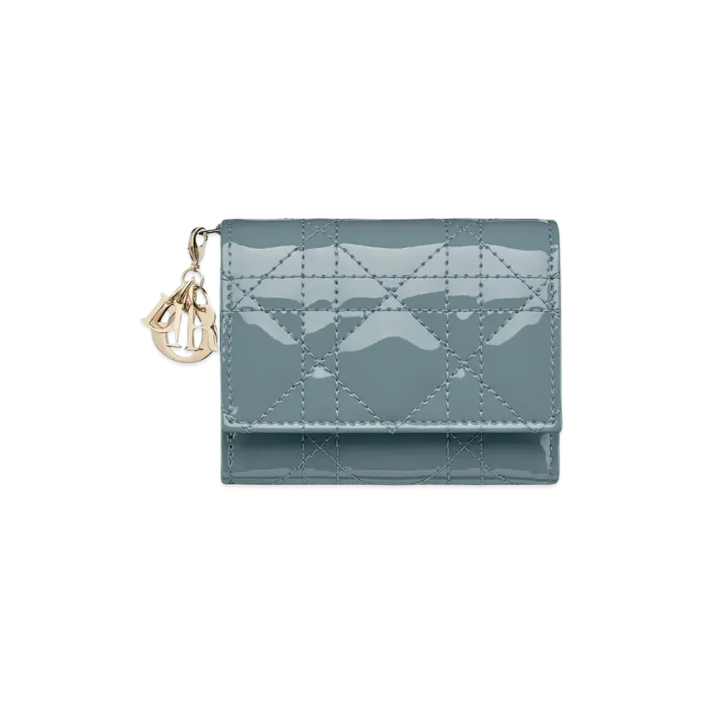 Dior Lady Dior Lotus Wallet "Cloud Blue"