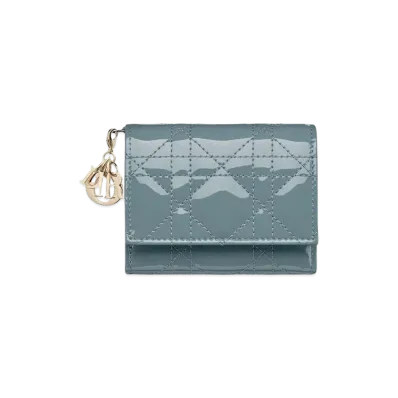Dior Lady Dior Lotus Wallet "Cloud Blue"