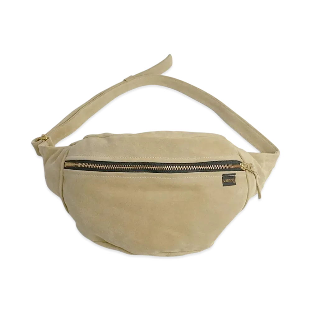 VANSON Leather Pouch Large Fanny Pack "Tan Suede"