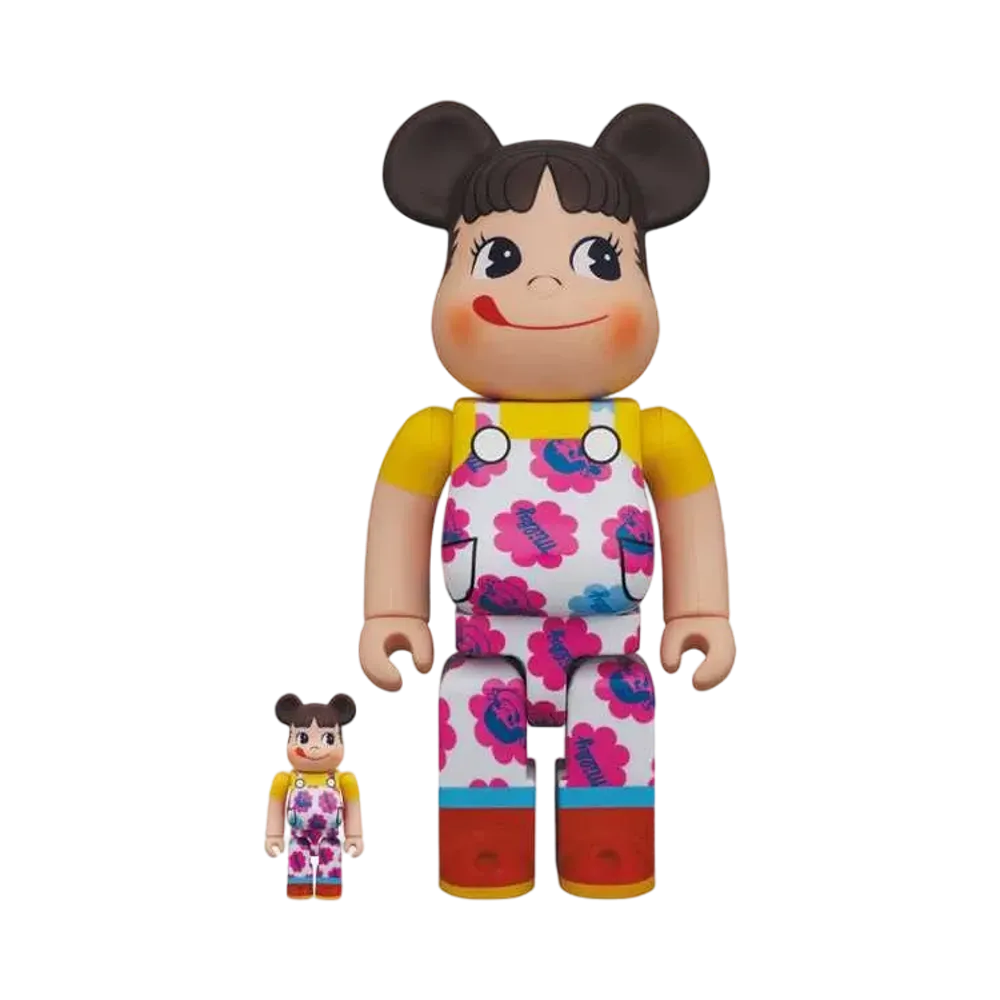 Bearbrick Peko-chan Milky 70th Anniversary Design 100%&400%
