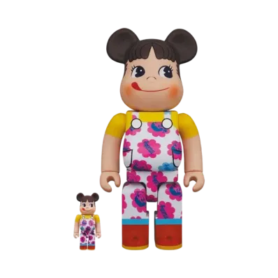Bearbrick Peko-chan Milky 70th Anniversary Design 100%&400%