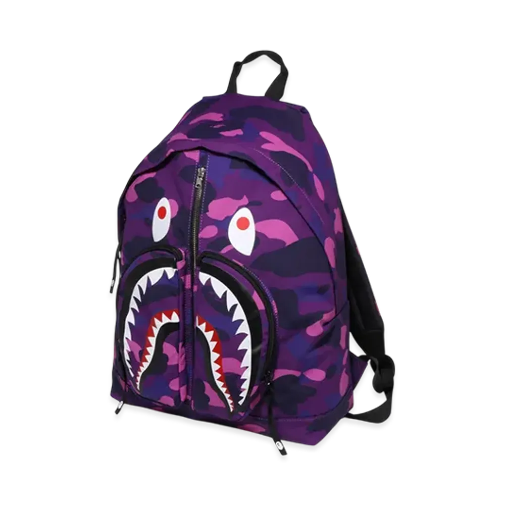 A BATHING APE Color Camo Shark Daypack "Purple"