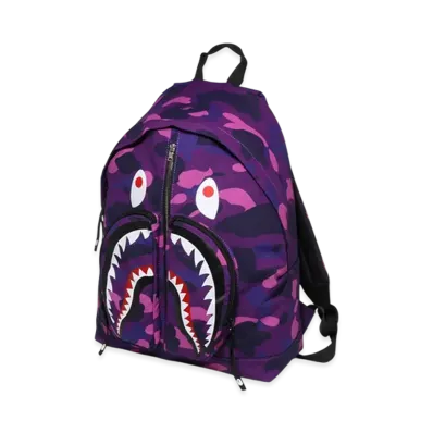 A BATHING APE Color Camo Shark Daypack "Purple"