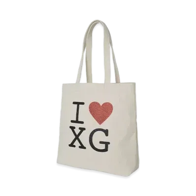 X-Girl I Love Xg Logo Canvas Tote Bag "Off White"