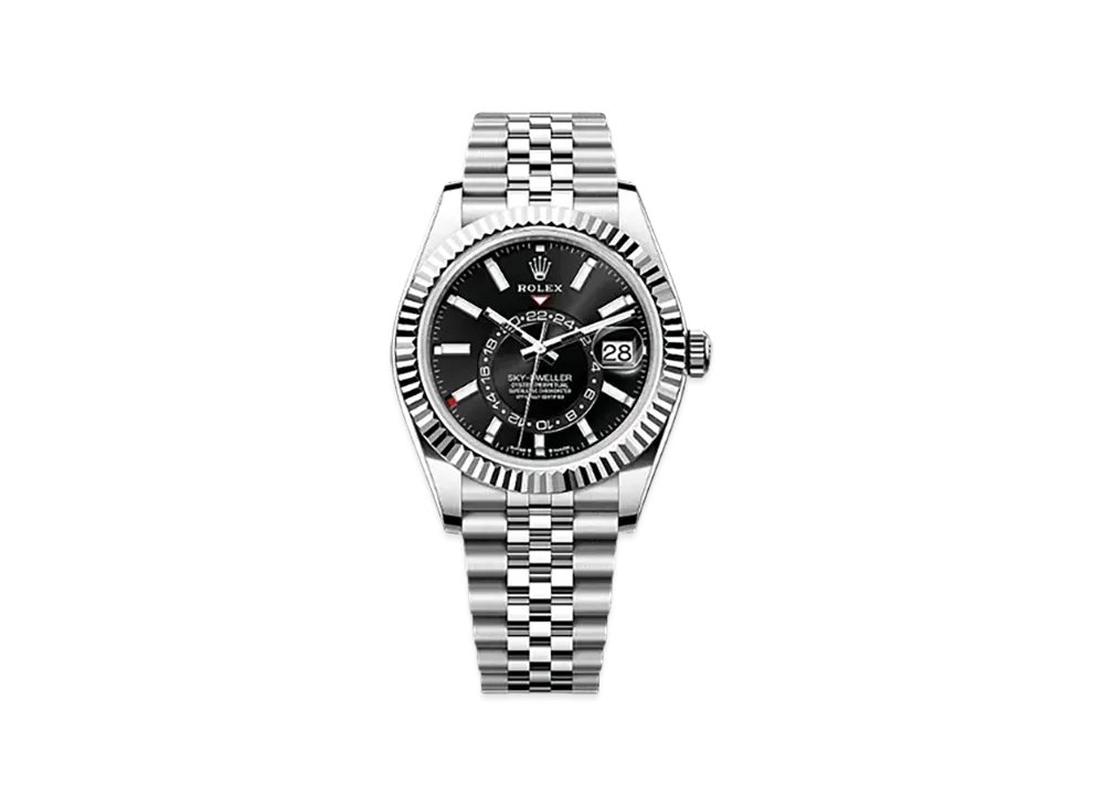 ROLEX Sky-Dweller 42mm Oystersteel & White Gold 336934 "Bright Black"