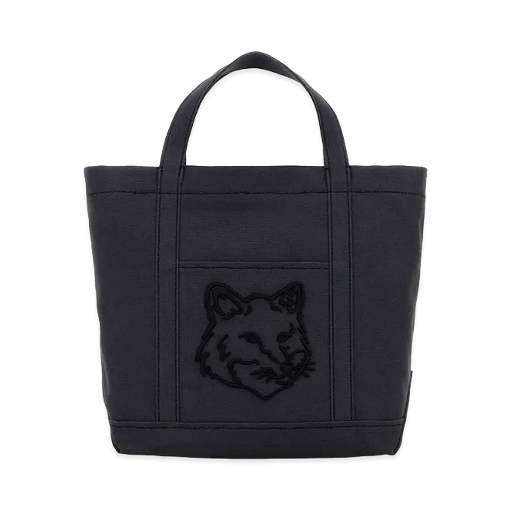 Maison Kitsune Canvas Small Handbag "Light Blue/Navy Blue"