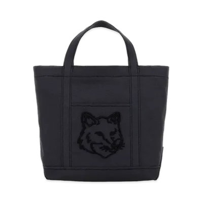 Maison Kitsune Canvas Small Handbag "Light Blue/Navy Blue"