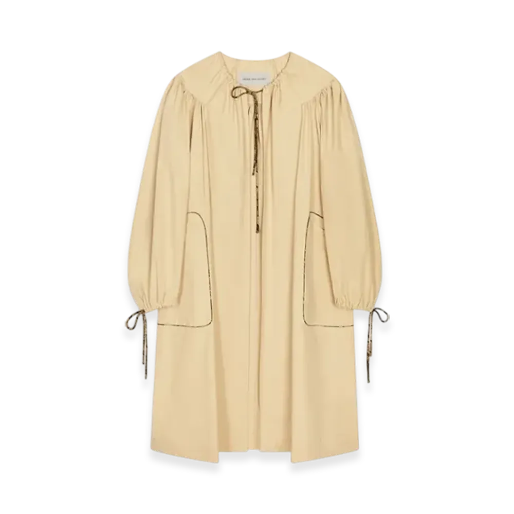 DRIES VAN NOTEN Women's Gathered Coat "Beige"