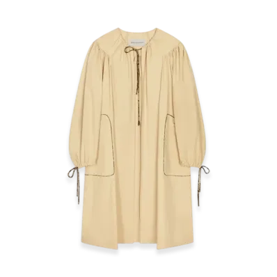 DRIES VAN NOTEN Women's Gathered Coat "Beige"