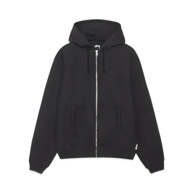 Stussy Fleece Raglan Zip Hoodie "Washed Black"