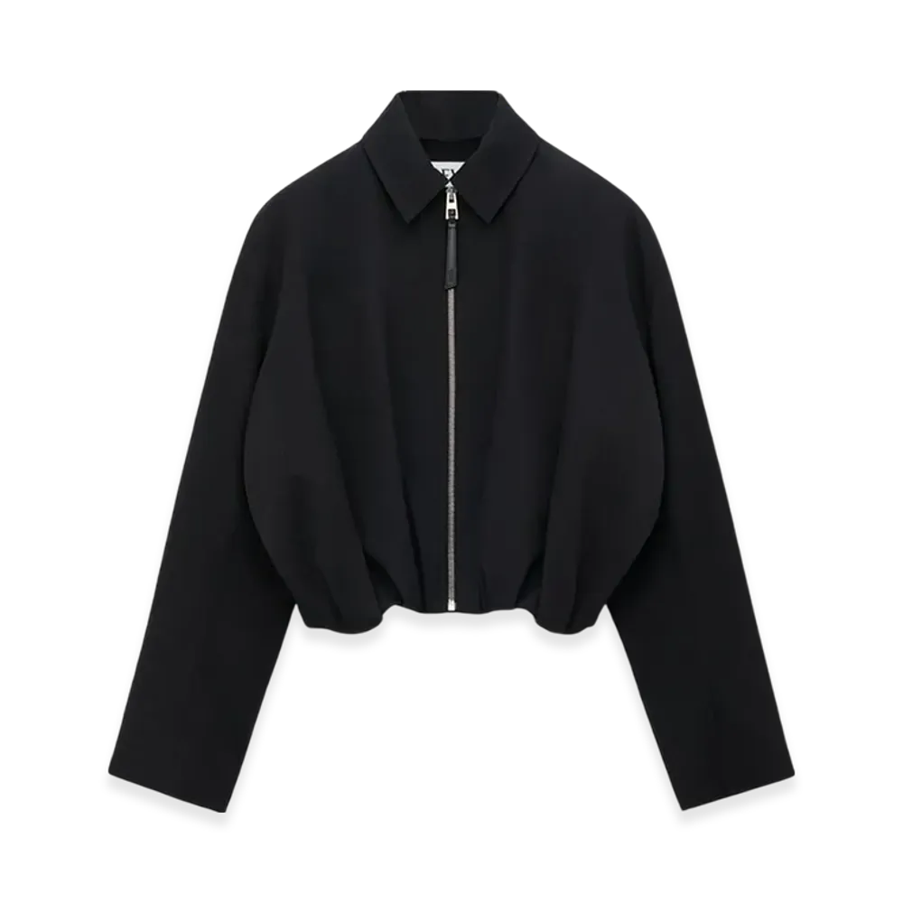 LOEWE Women's Draped Cotton Silk Jacket "Black"