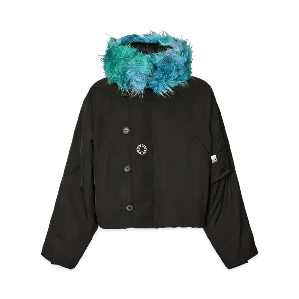 1017 ALYX 9SM Nylon Logo Parka with Print "Black/White"