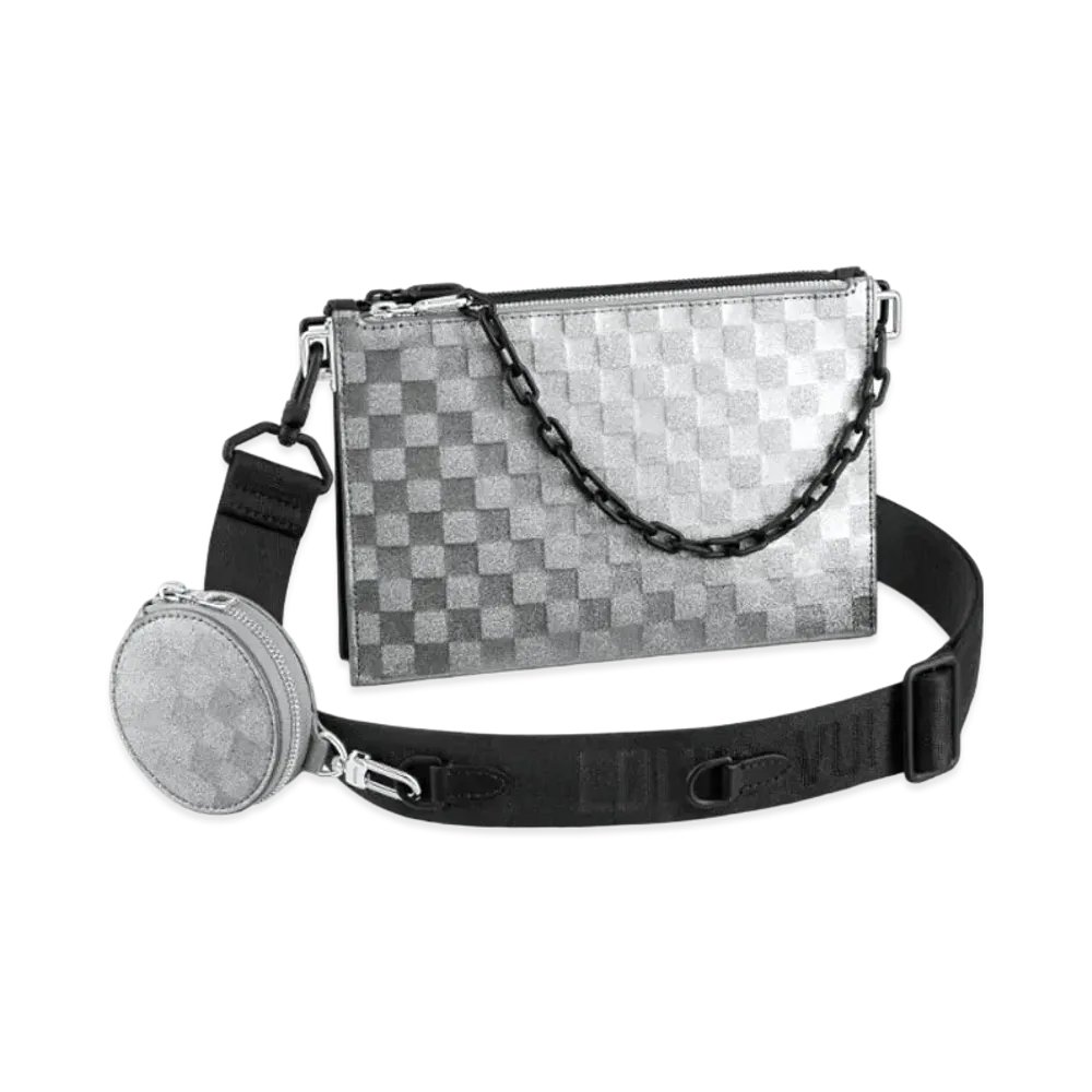 Louis Vuitton Trio Pouch NM Leather "Silver"