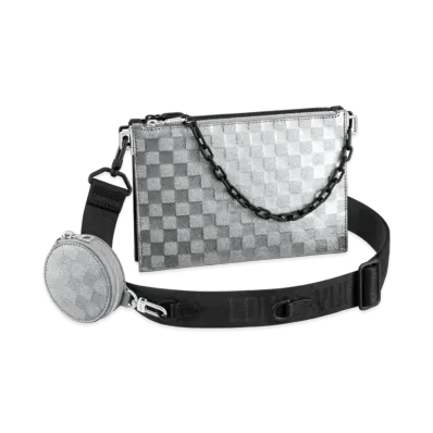 Louis Vuitton Trio Pouch NM Leather "Silver"