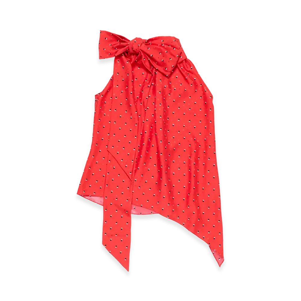 Acne Studios Silk Ribbon Blouse Runway Show "Red"