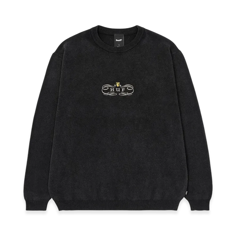 HUF WINTER 25 Worldwide Clothiers Sweater "Black"